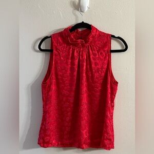 White House Black Market Red Sleeveless Blouse 
Size M